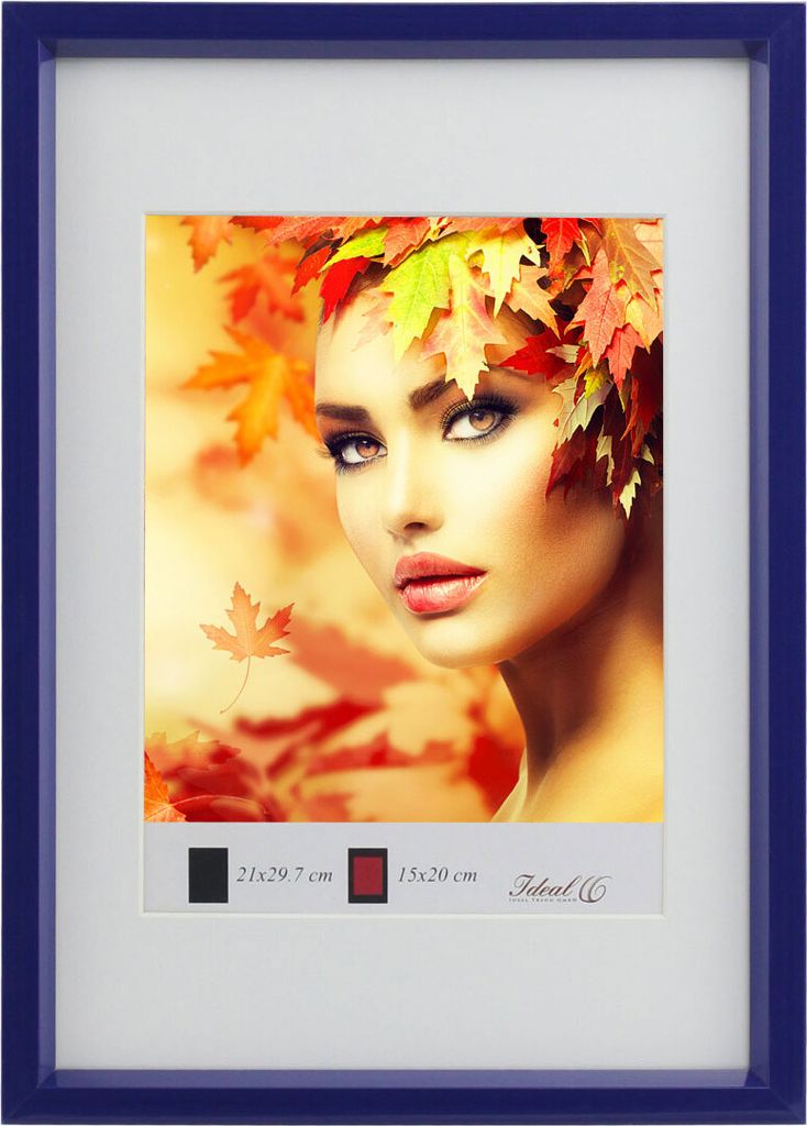 Metal Style Kunststoff Bilderrahmen Wanddeko Collage Poster Fotorahmen Bildträger Lifestyle - Farbe: Blau | Format: 30x45