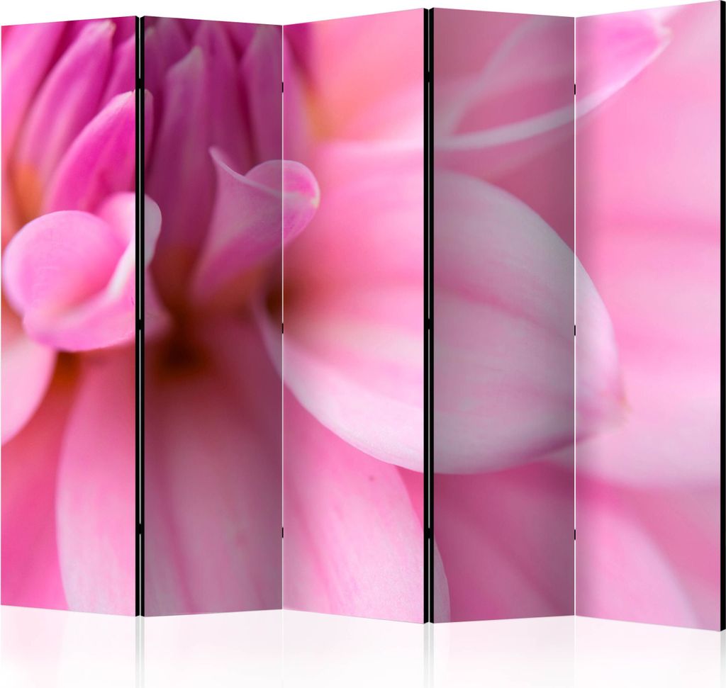 5-teiliger Einseitiger Vlies Paravent - Flower petals - dahlia II 225x172 cm Blumen b-C-0453-z-c