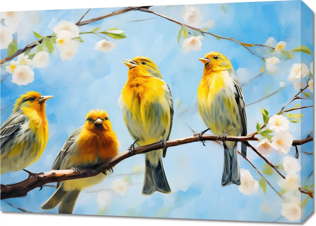 Décoration Murale Sifflets de printemps 70 x 50 cm - Ambiance Zen et Douce