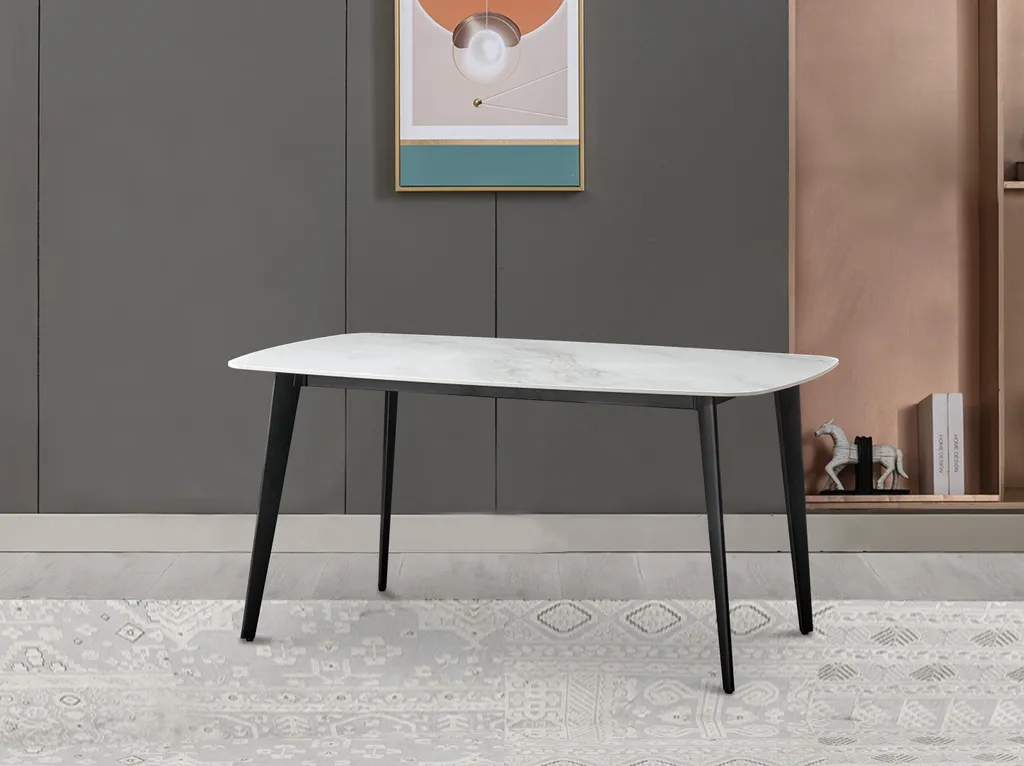 Table céramique marbre blanc 160x90 cm : solide, durable et design - 5