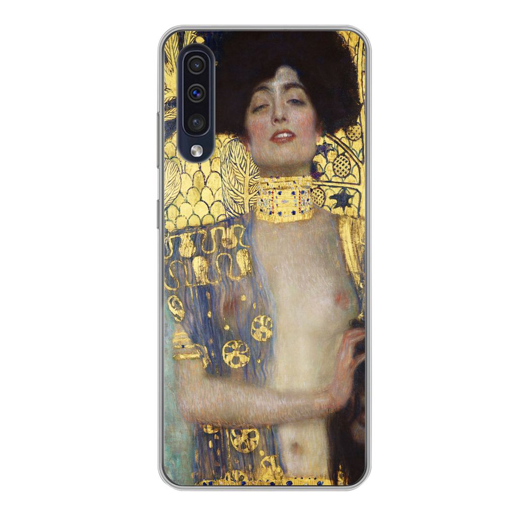 MuchoWow Handyhülle Schutzhülle Hülle für Samsung Galaxy A50 Judith - Gustav Klimt Silikon Softcase Handy Hülle - Mobiltelefonhülle