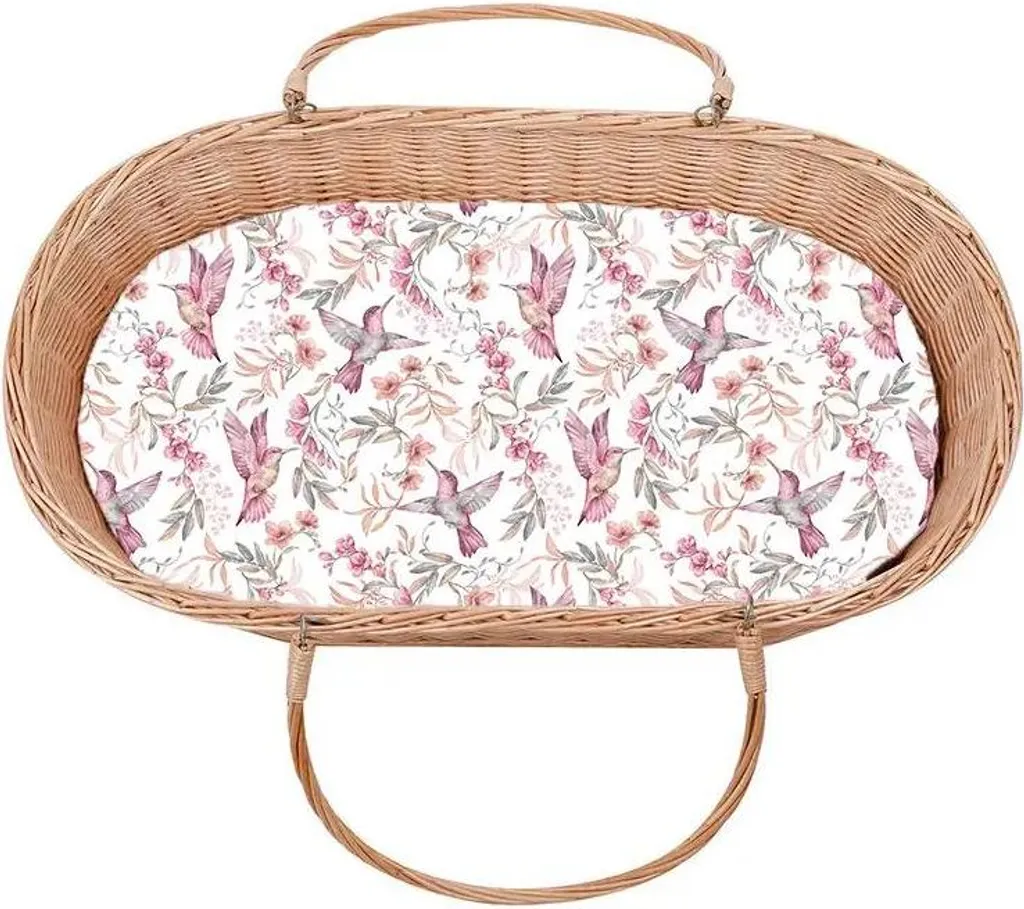 Drap housse poussette 40x80 cm en coton hypoallergénique rose doux