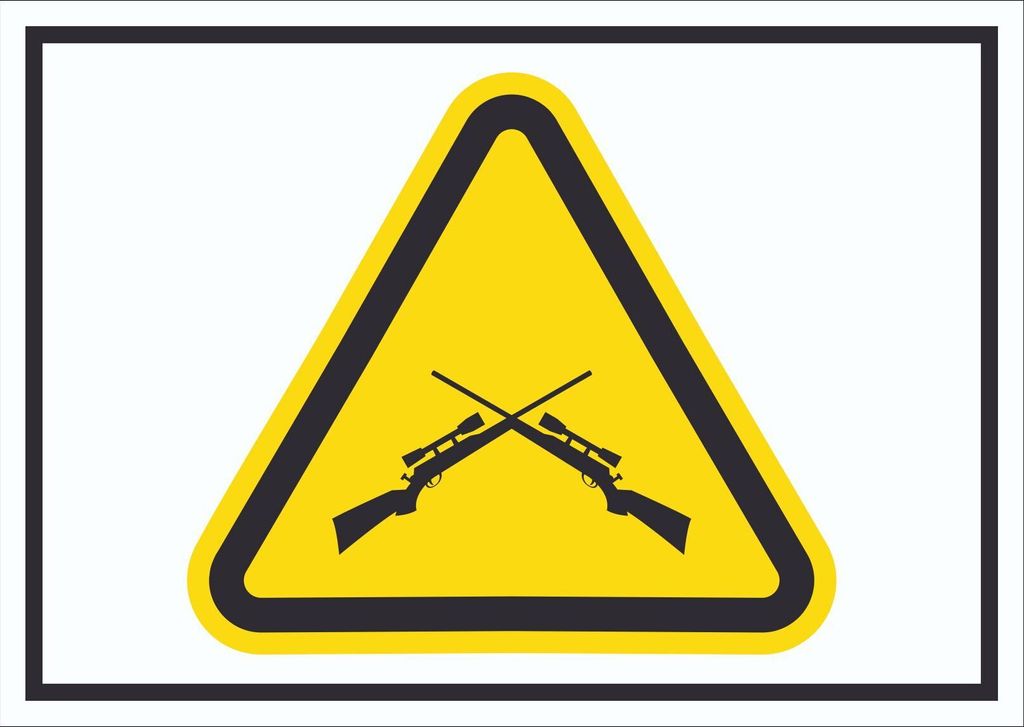 Vorsicht Schusswaffengebrauch Schild Symbol A4 (210x297mm)