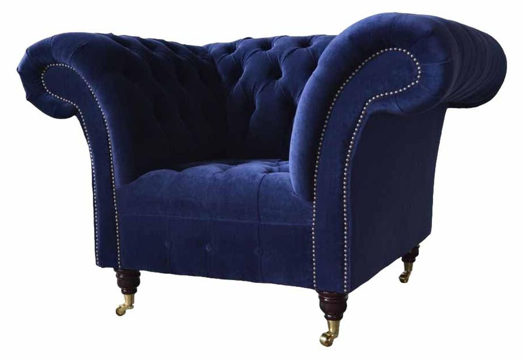 Chesterfield Textil Sessel 1 Sitzer Sofa Polster Design Luxus Modern