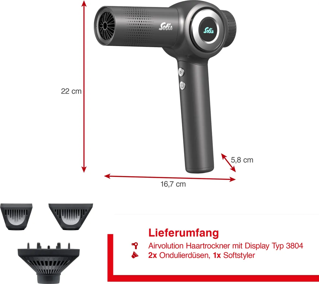 Sèche-cheveux Solis AirVolution 1600W Idéal pour Brushing et Volume - 3