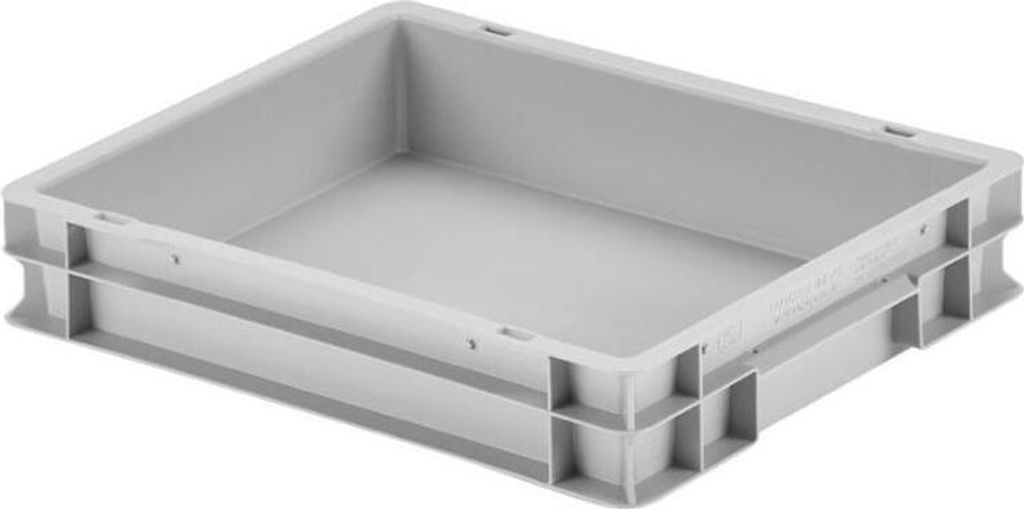 Eurobehälter mit geschlossenem Griff | HxBxT 7,5x30x40cm | 9 Liter | Grau | Eurobox, Transportbox, Transportbehälter, Stapelbehälter