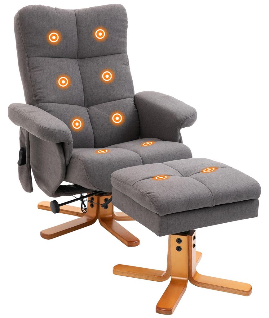 HOMCOM Relaxsessel Massagesessel mit Fußhocker Produktbild 