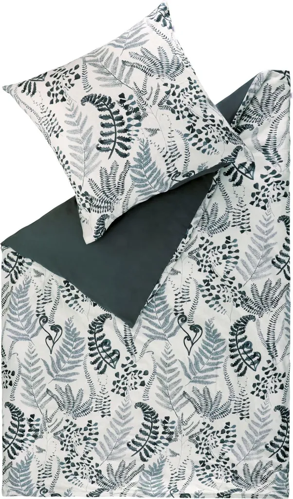 Schöner Wohnen Parure de Lit Viva Anthracite 155x220 cm avec Taie d'Oreiller