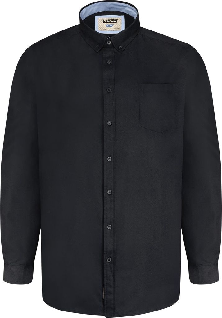 Duke - "D555 Richard" Hemd für Herren Langärmlig DC462 (7XL) (Schwarz)