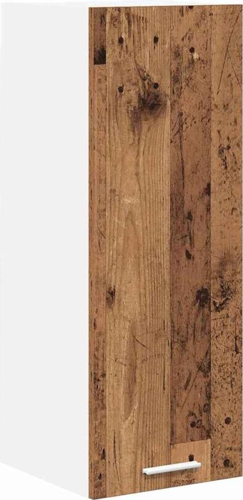 Hängeschrank mit Tür Riga Altes Holz und Weiß 30 x 31 x 80 cm