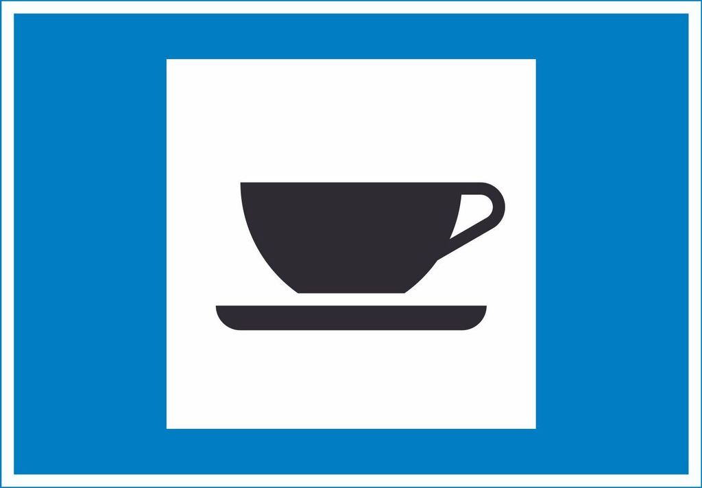 Autobahnkiosk Symbol Schild A3 Rückseite selbstklebend