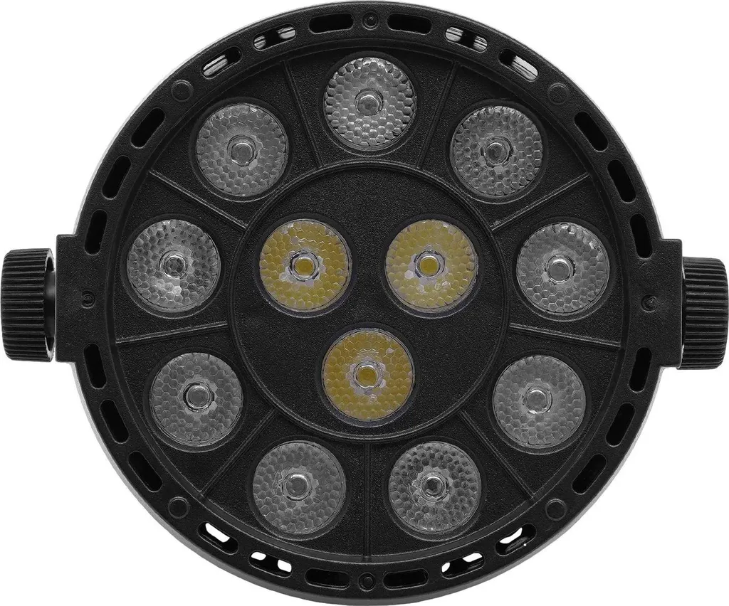 Projecteur Mini Par LED DMX 4/8 Canaux 12W Noir, Set de 4 Lumières Scène