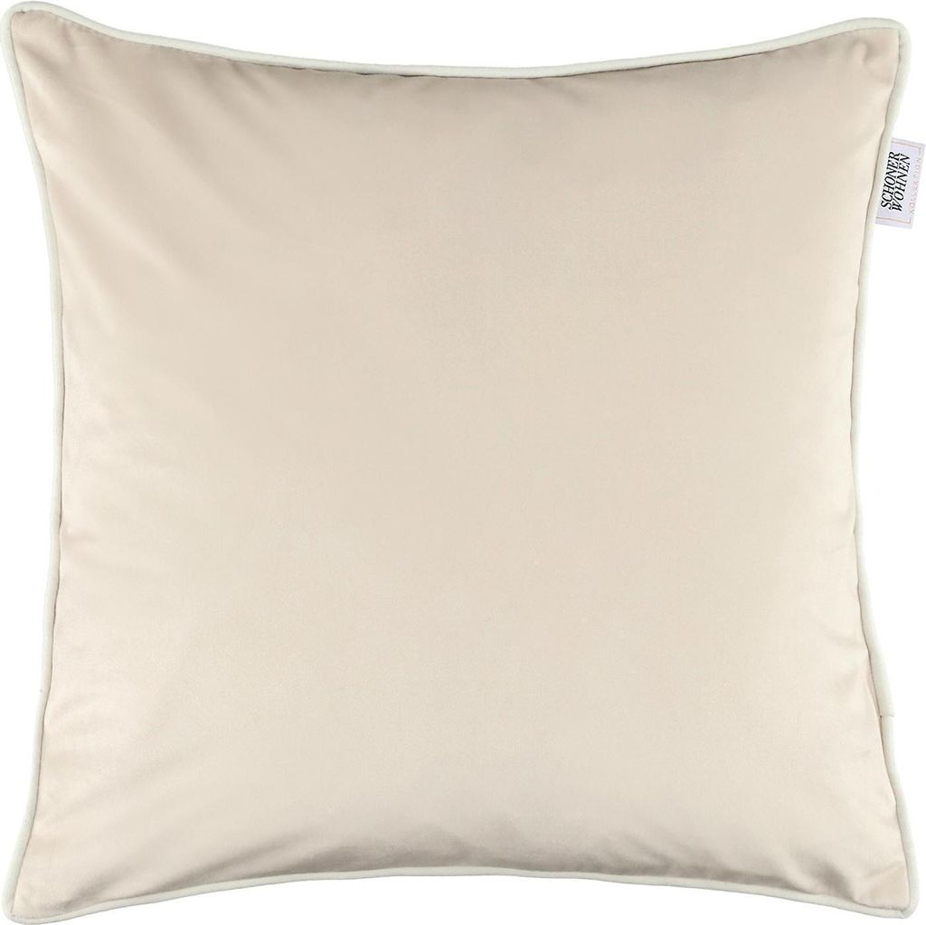 Kissenhülle - 38 x 38 cm - Beige - Anthrazit - Baumwolle - Polyester - mit Reißverschluss