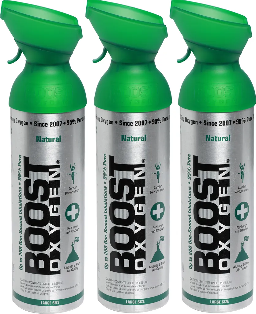 Inhalateur d'oxygène pur naturel 27L en canettes nomades Boost