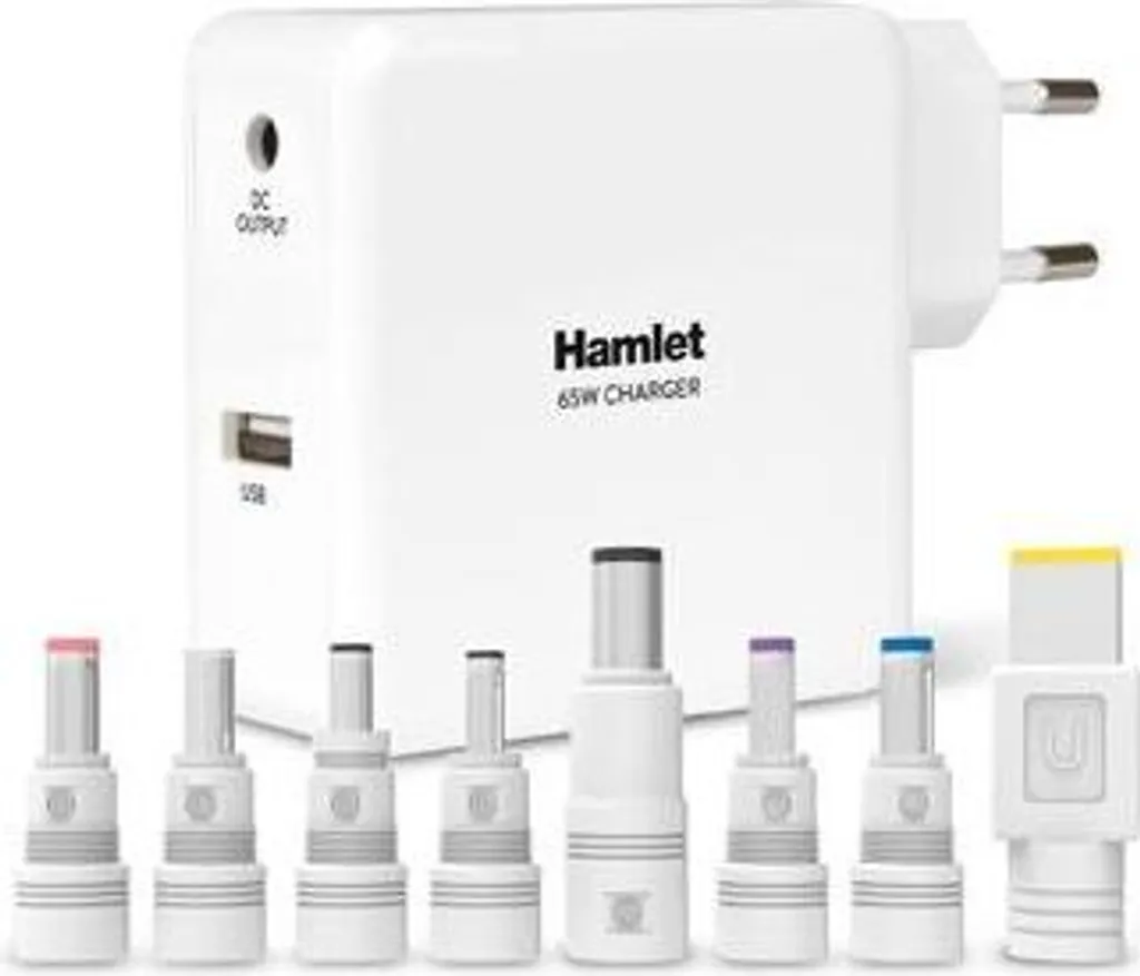 Caricatore Laptop Hamlet 65W Universale | Ideale per il Viaggio