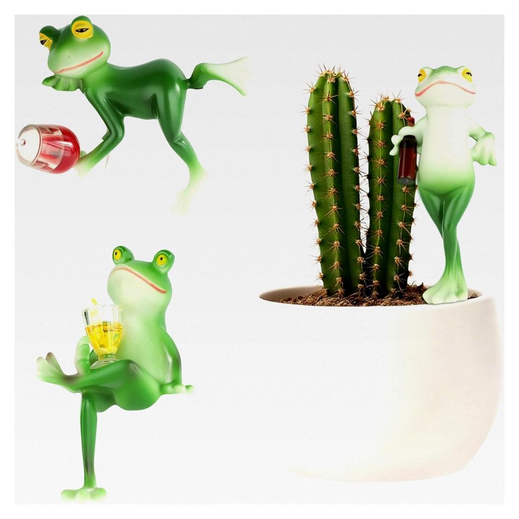 3 Frosch Garten Dekoration Draußen – Lustige Figuren Zum Aufhängen Am Blumentopf, Wetterfeste Gartendeko Für Balkon Oder Miniteich