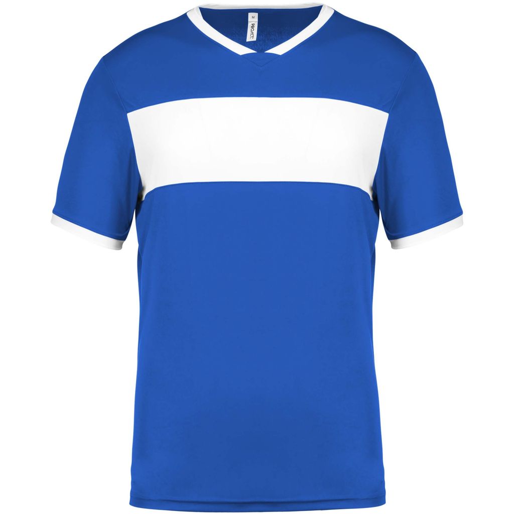 Proact Herren Sport T-Shirt Baumwolle Rundhals Kurzarm Shirt Slim Fit, Größe:M, Farbe:Sporty Royal Blue/White