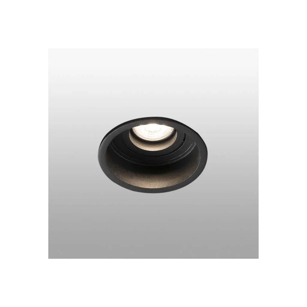 Hyde Round Nero GU10 Faro | Faretto Smart Ready Design Circolare