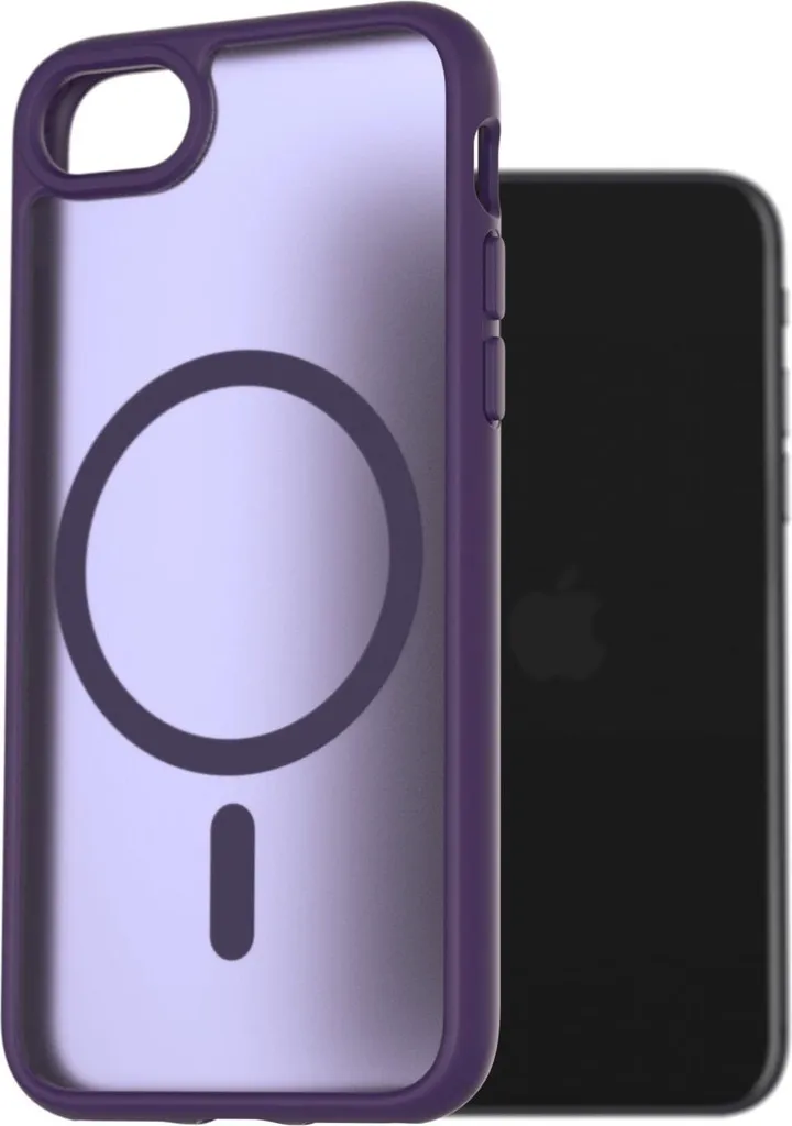 Coque AlzaGuard Matte MagSafe pour iPhone SE 2022 violet foncé