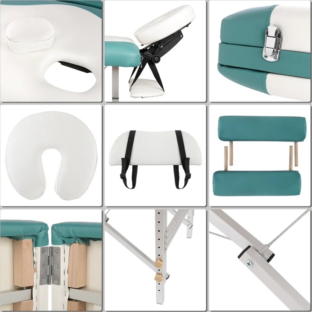 Lettino Massaggio Sportivo 3 Zone Alluminio | Altezza Regolabile Pro - 3