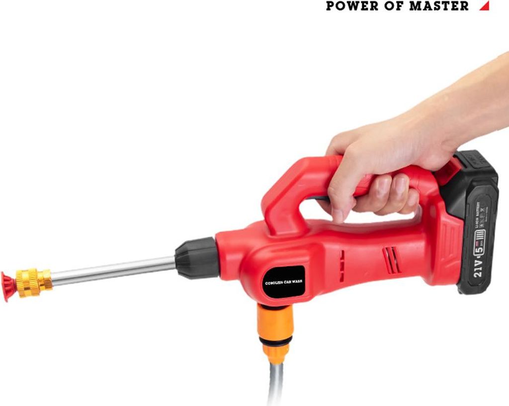 21V Lithium-Autowaschmaschine Haushalts-Hochdruck-Autowaschanlage Tragbare Fahrzeugreinigungsmaschine Automobil-Schaumwaschanlage mit komplettem