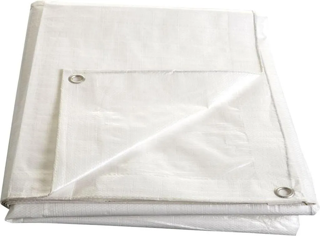 Telone Occhiellato 5x6m Bianco 140g/m2 - Telo Laminato Antipioggia