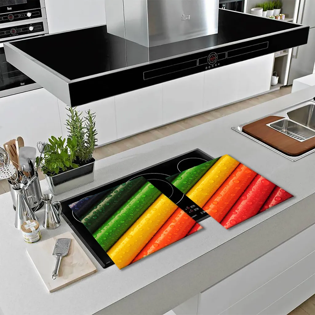 2 Coperture Per Piano Cottura In Vetro Di Sicurezza 40x52 Cm | Lastra Protettiva Multiuso Per Cucina, Tagliere E Sottopentola - 4