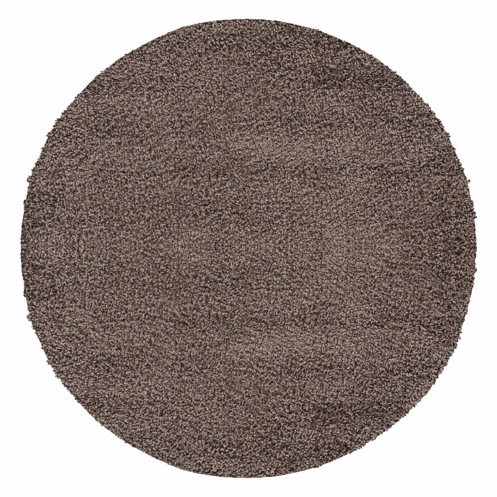 Teppium Hochflor Teppich Uni Einfarbig Modern Shaggy Teppich Wohnzimmer Flauschig Weich Preishammer, Grösse: 80 cm Rund