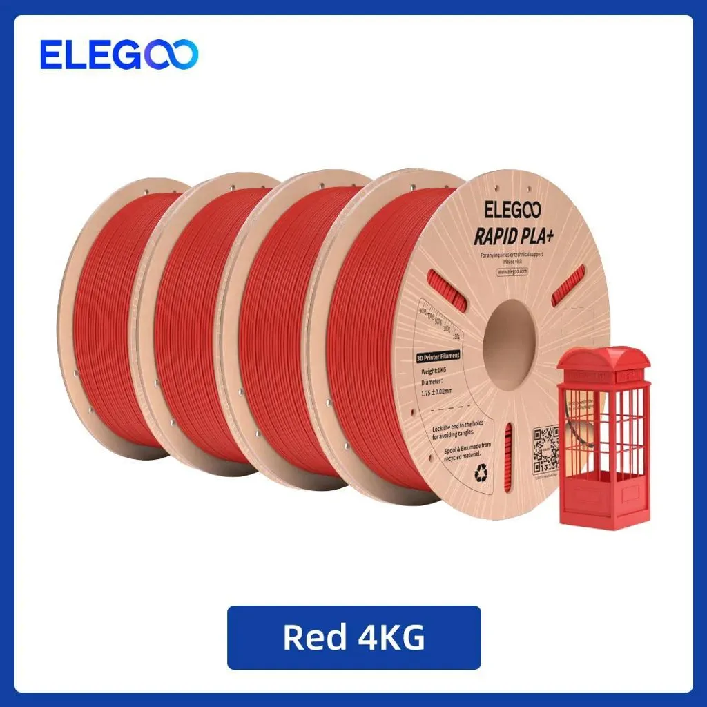 Filament PLA+ Rouge 4 kg pour Impression 3D Intensive et Grand Volume
