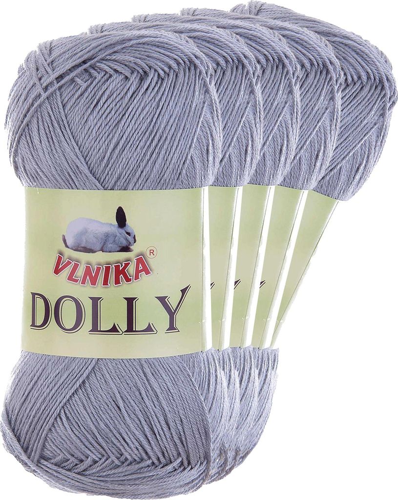 5 x 100g Strickgarn Dolly Uni Häkelgarn Handstrickgarn Wolle Farbwahl