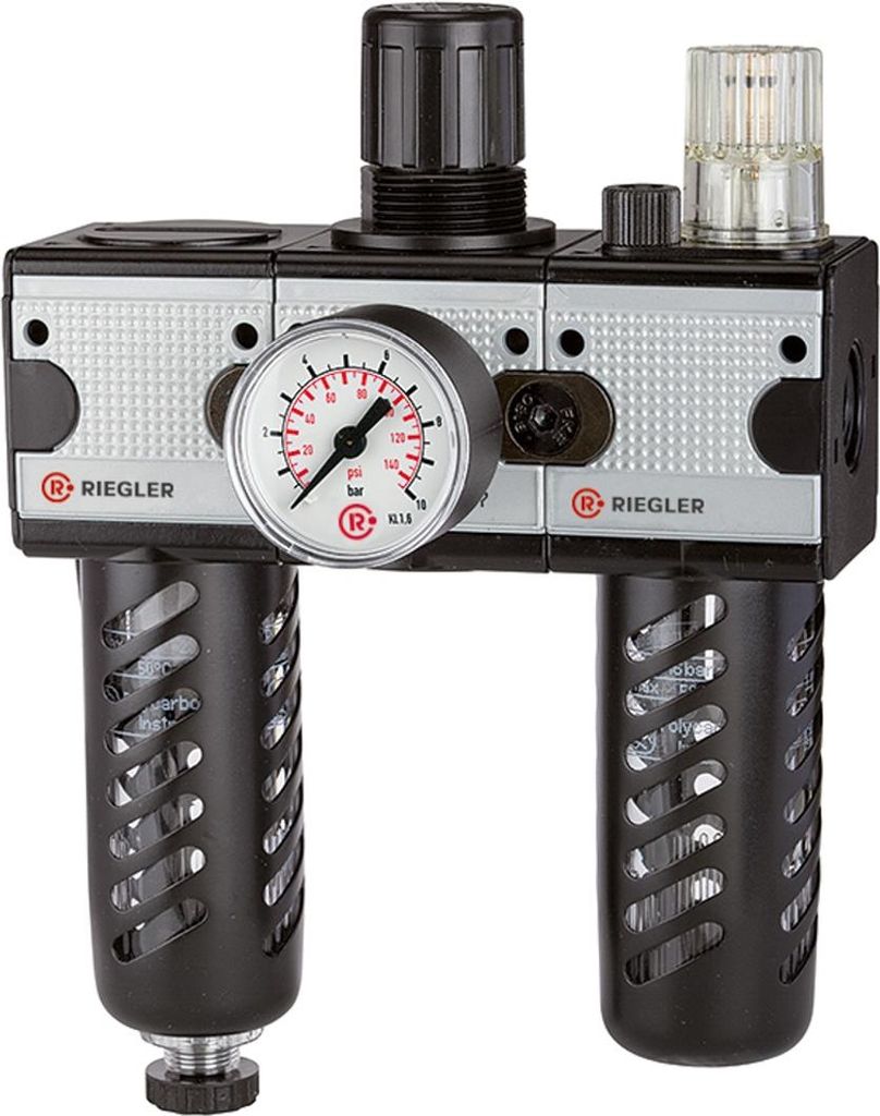 Riegler Wartungseinheit 3-tlg. »multifix«, PC-Beh., Schutzkorb, BG 5, G 1