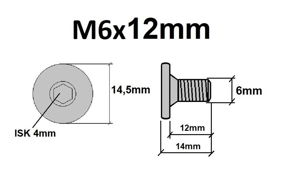 Flachkopfschrauben M6 Möbelschrauben Möbelverbinder 12mm Produktbild 2