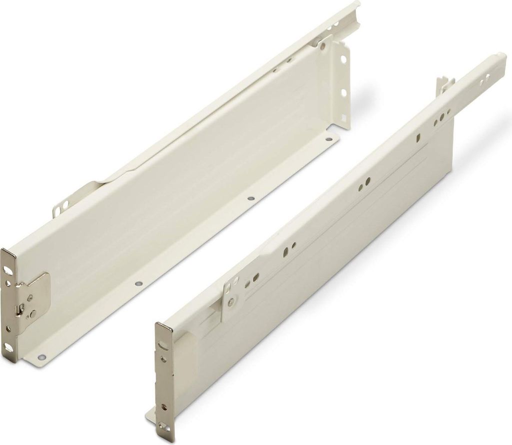 Schubladensystem MetallBox Zargenhöhe: 86 mm / Nennlänge: 550 mm cremeweiß Schublade Schubkasten von SO-TECH