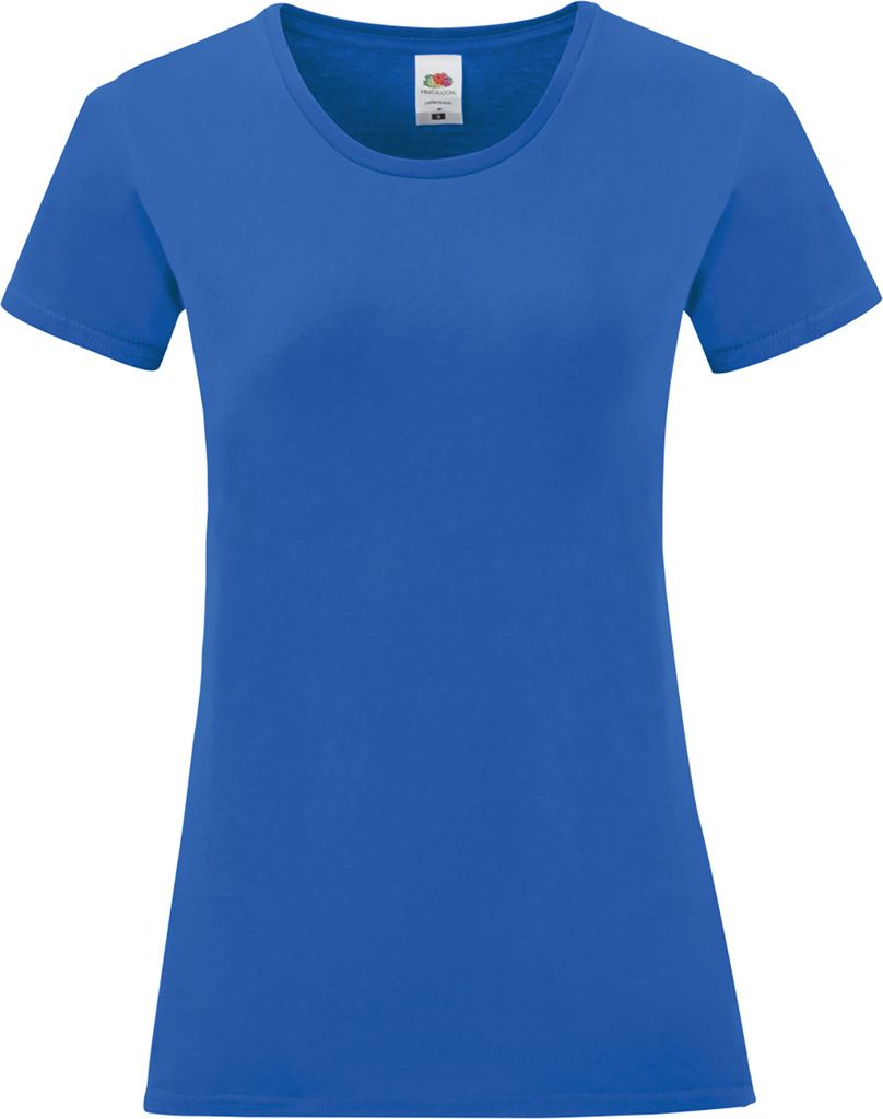 Fruit Of The Loom Damen T-Shirt Iconic, kurzärmlig PC3400 (L) (Köingsblau)