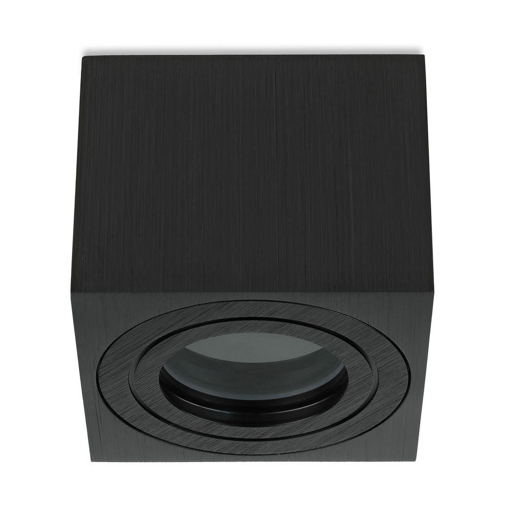Sweet LED Aufbaustrahler Bad eckig flach Aluminium schwarz IP44 Aufbauspot