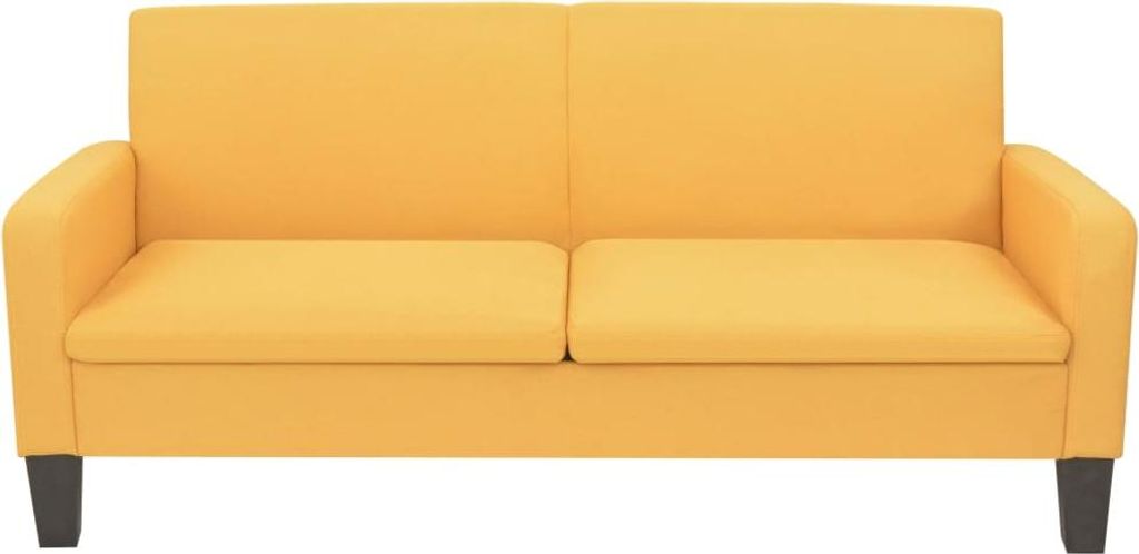 vidaXL Pohovka pro 3 osoby 180 x 65 x76 cm žlutá Obrázek produktu 