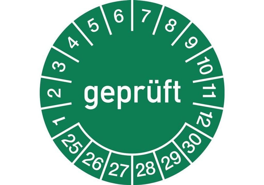 Mehrjahresprüfplakette D.30mm gepr.2025-2030 Folie Btl.a 100 St.