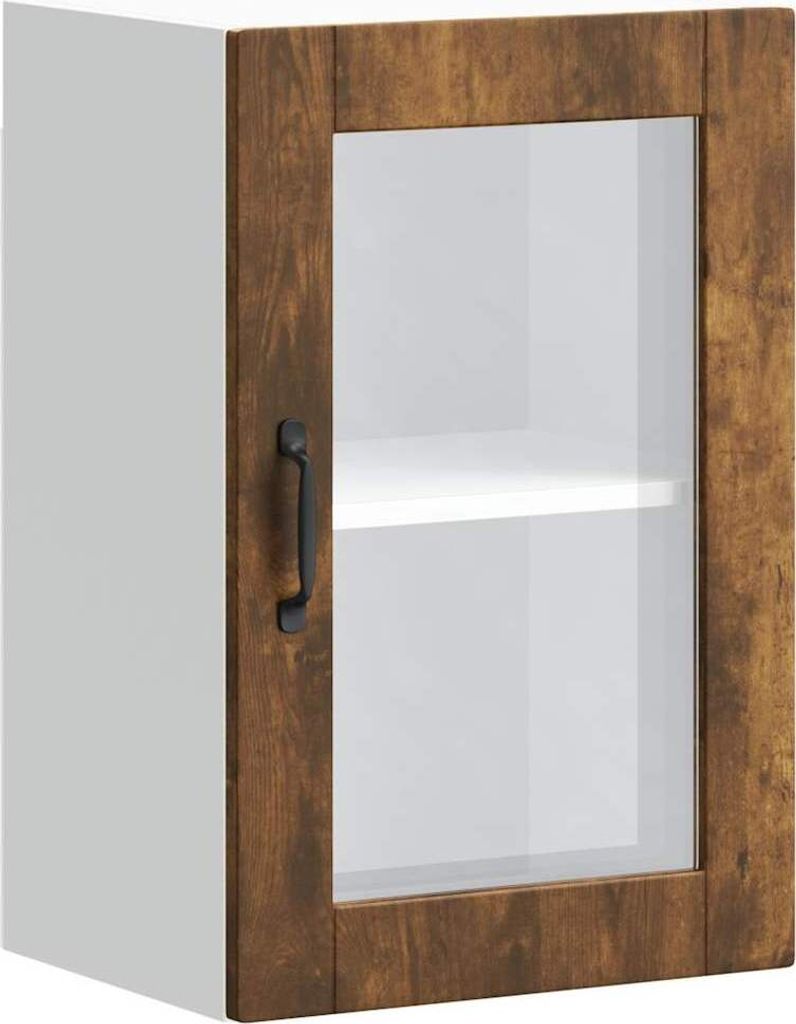 Küchen-Hängeschrank mit Glastür Porto Räuchereiche