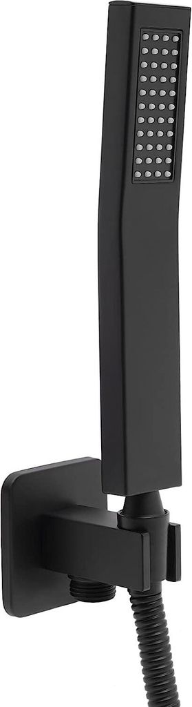 Schwarz Handbrause Zeitgenössischer Duschbrause Messing Duschkopf Set mit Schlauch und Anti-Kalk-Düsen Halter für Badezimmer Duschanlage