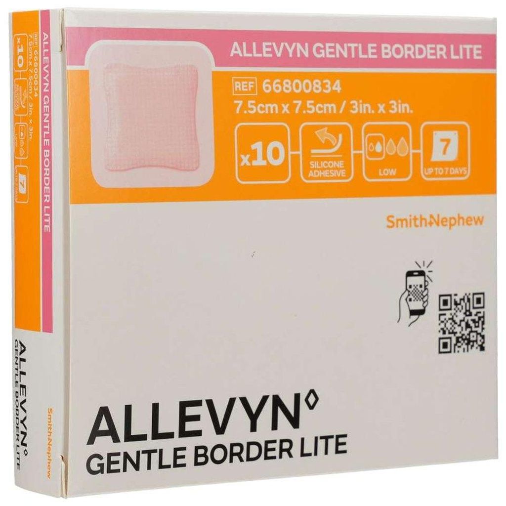 Allevyn Gentle Border Lite 7,5x7,5cm, 10 St VER Image du produit 