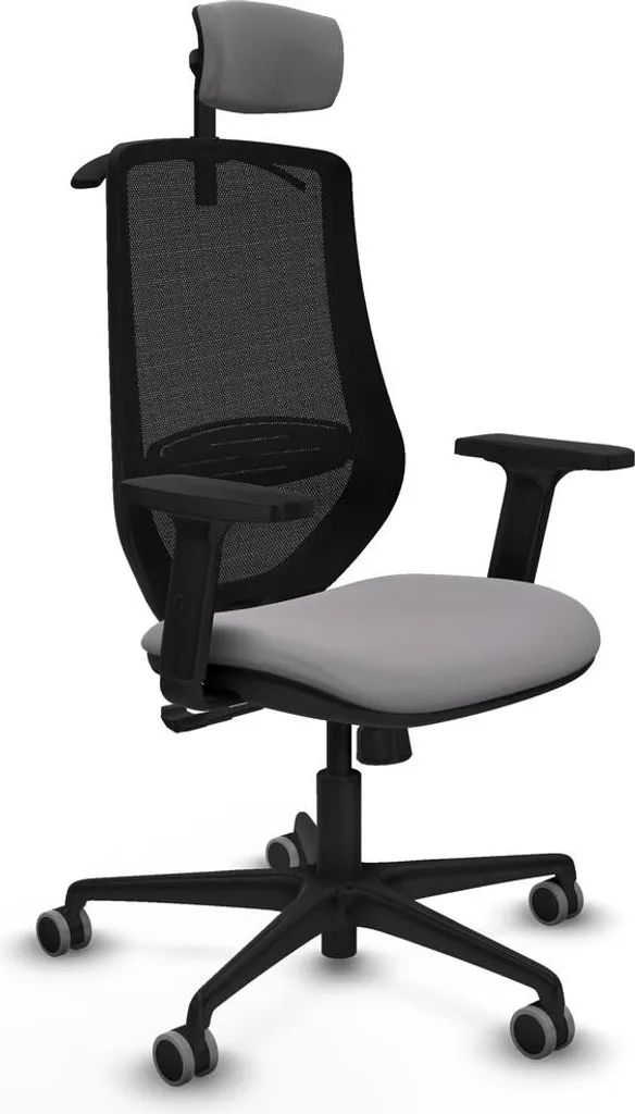 Chaise de bureau pour télétravail Mardos Gris : Confort et appui-tête