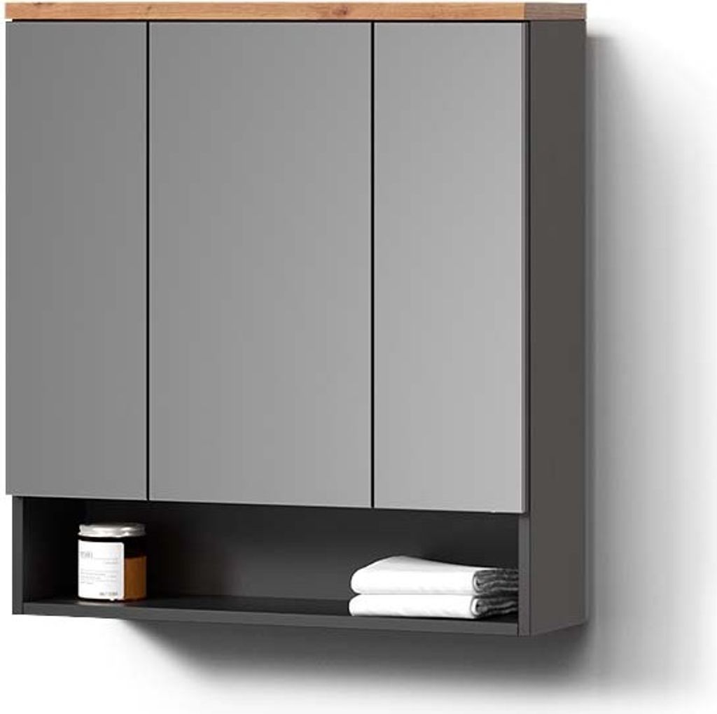 Badspiegelschrank Livinity Tanaro Anthrazit 70 x 77.5 cm, Produktbild 