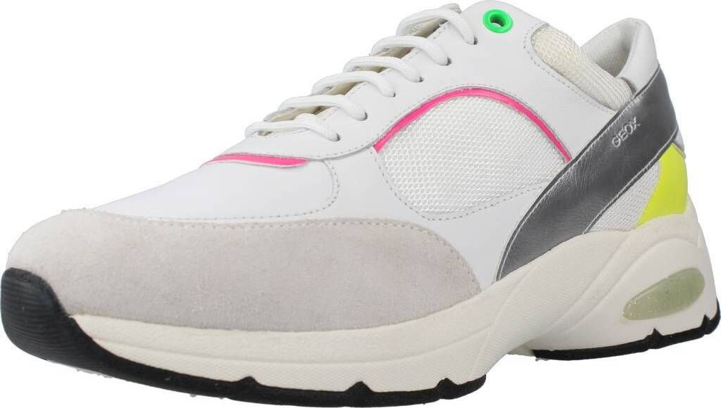 Weiß Damen Leder Sneakers Geox Alhour