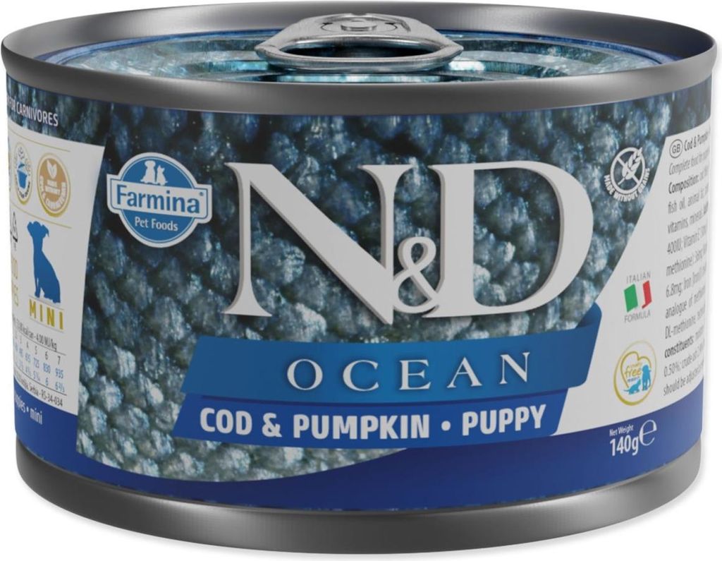 N&D DOG OCEAN Puppy Codfish & Pumpkin Mini 140g Zdjęcie produktu 
