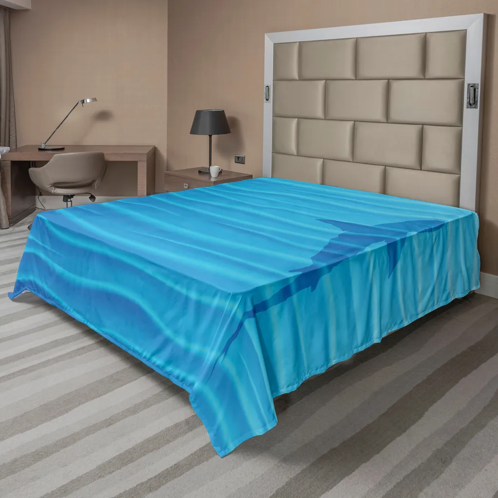 ABAKUHAUS Lenzuolo Con Angoli 90x200 Cm – Subacqueo Con Squali E Corallo, Microfibra Morbida, Tasca Elastica Fino A 40 Cm, Multicolore