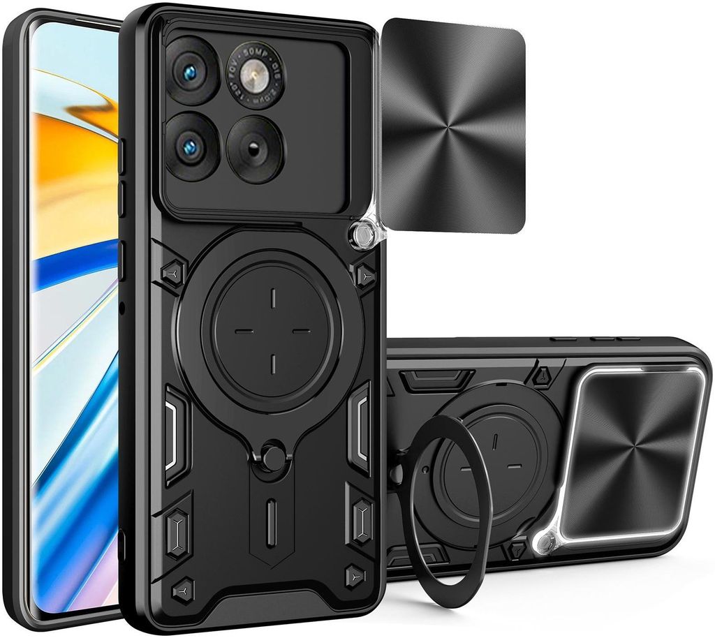 Hülle für Motorola Edge 70 - Phonesta CamLock Back Cover mit Kamera-Slider - Schwarz