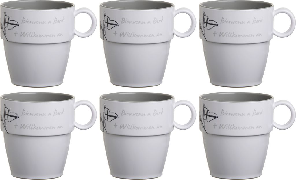 Kaffeebecher / Mug / Kaffee-Pott - Welcome On Board, 6er Set