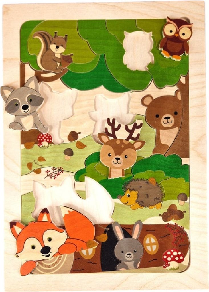 Fuchs Puzzle aus Birkenleimholz, bunt, 32 Teile, 21x30cm, ab 3 Jahre