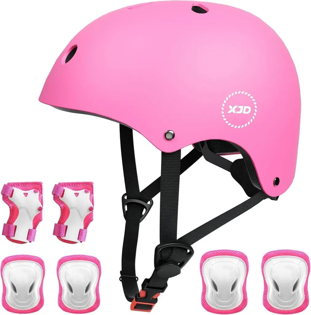 Casque vélo multisport ajustable rose avec aération pour adolescent