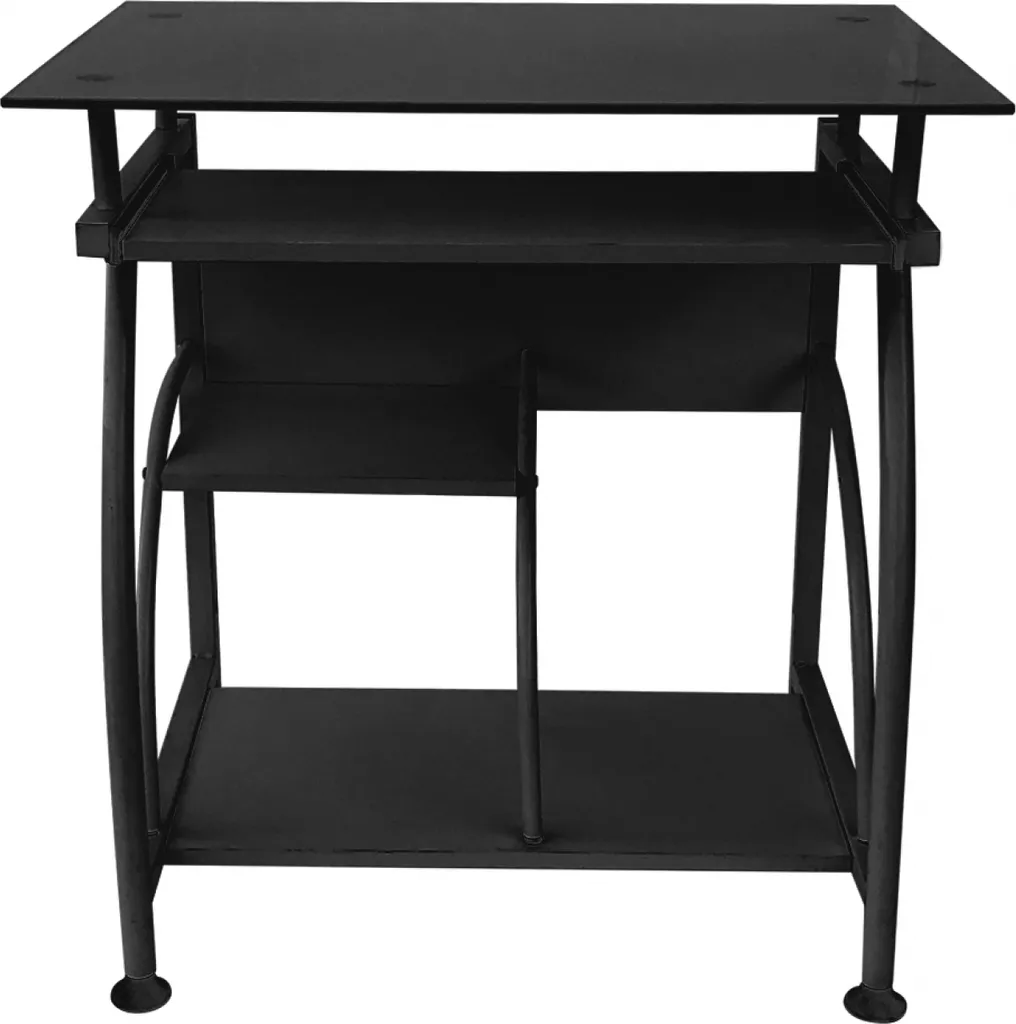 Table ordinateur 70x50 cm noir - Bureau gain de place robuste et stable